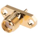 2-Hole Flange Panel Mount SMA Connector Straight (Jack,Female,50Ω)  L14.8mm